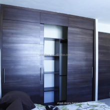 Double sliding modern style solid wood core barn door for closet
